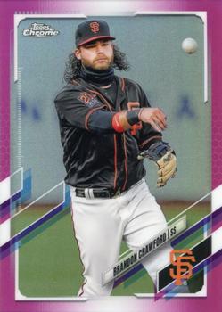 2021 Topps Chrome - Pink Refractor #65 Brandon Crawford Front