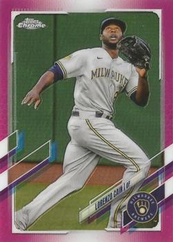 2021 Topps Chrome - Pink Refractor #86 Lorenzo Cain Front