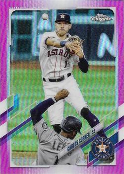 2021 Topps Chrome - Pink Refractor #172 Carlos Correa Front