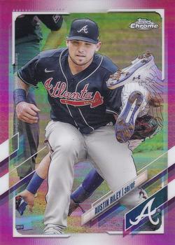 2021 Topps Chrome - Pink Refractor #194 Austin Riley Front