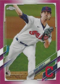 2021 Topps Chrome - Pink Refractor #198 Shane Bieber Front