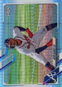 2021 Topps Chrome - Prism Refractor #24 Ozzie Albies Front