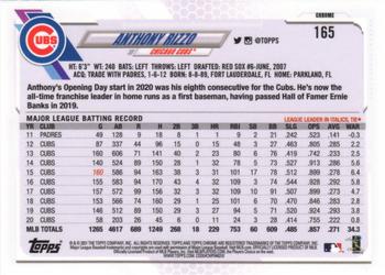 2021 Topps Chrome - Prism Refractor #165 Anthony Rizzo Back