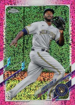2021 Topps Chrome - Magenta Speckle Refractor #86 Lorenzo Cain Front