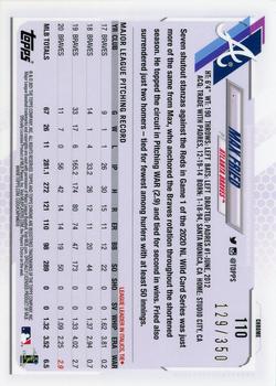 2021 Topps Chrome - Magenta Speckle Refractor #110 Max Fried Back