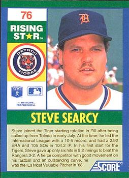 1991 Score 100 Rising Stars #76 Steve Searcy Back