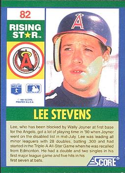 1991 Score 100 Rising Stars #82 Lee Stevens Back