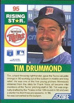 1991 Score 100 Rising Stars #95 Tim Drummond Back