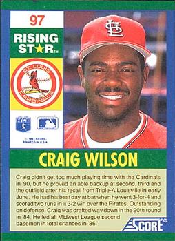1991 Score 100 Rising Stars #97 Craig Wilson Back