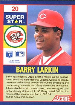 1991 Score 100 Superstars #20 Barry Larkin Back
