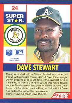 1991 Score 100 Superstars #24 Dave Stewart Back