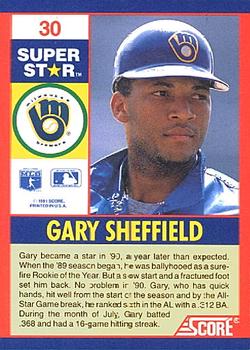 1991 Score 100 Superstars #30 Gary Sheffield Back