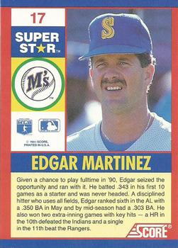 1991 Score 100 Superstars #17 Edgar Martinez Back