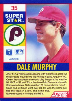 1991 Score 100 Superstars #35 Dale Murphy Back