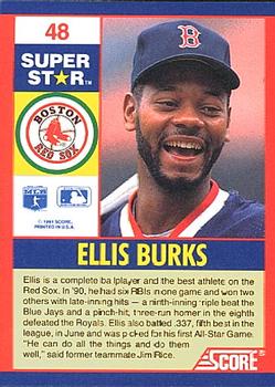 1991 Score 100 Superstars #48 Ellis Burks Back