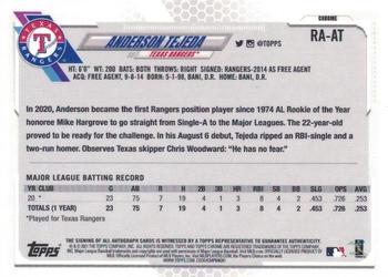 2021 Topps Chrome - Rookie Autographs #RA-AT Anderson Tejeda Back
