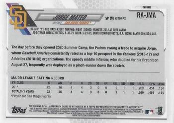 2021 Topps Chrome - Rookie Autographs #RA-JMA Jorge Mateo Back