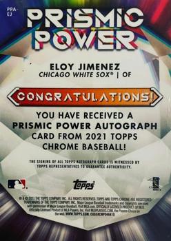 2021 Topps Chrome - Prismic Power Autographs Orange Refractor #PPA-EJ Eloy Jimenez Back