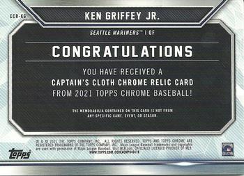 2021 Topps Chrome - Captain's Cloth Chrome Relics Green Refractor #CCR-KG Ken Griffey Jr. Back