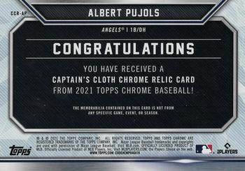 2021 Topps Chrome - Captain's Cloth Chrome Relics Red Refractor #CCR-AP Albert Pujols Back