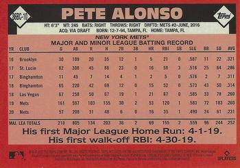 2021 Topps Chrome - 1986 Topps Baseball 35th Anniversary #86BC-10 Pete Alonso Back