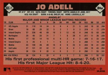 2021 Topps Chrome - 1986 Topps Baseball 35th Anniversary #86BC-11 Jo Adell Back