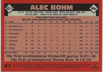 2021 Topps Chrome - 1986 Topps Baseball 35th Anniversary #86BC-14 Alec Bohm Back