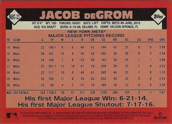 2021 Topps Chrome - 1986 Topps Baseball 35th Anniversary #86BC-23 Jacob deGrom Back