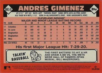 2021 Topps Chrome - 1986 Topps Baseball 35th Anniversary #86BC-24 Andres Gimenez Back