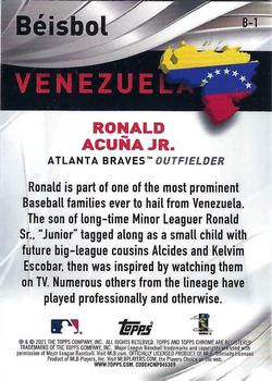 2021 Topps Chrome - Beisbol #B-1 Ronald Acuña Jr. Back