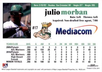 2011 Grandstand Clinton LumberKings #NNO Julio Morban Back
