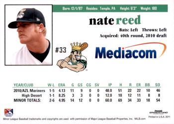 2011 Grandstand Clinton LumberKings #NNO Nate Reed Back