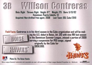 2011 Grandstand Boise Hawks #NNO Willson Contreras Back