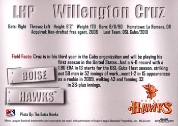 2011 Grandstand Boise Hawks #NNO Willengton Cruz Back