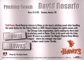 2011 Grandstand Boise Hawks #NNO David Rosario Back