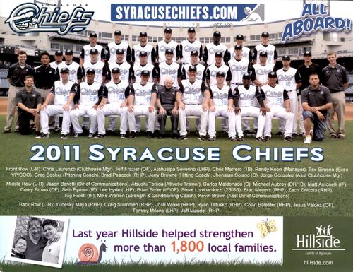 2011 Hillside Syracuse Chiefs Team Photo #NNO Syracuse Chiefs Front