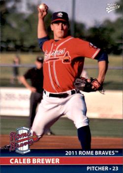 2011 MultiAd Rome Braves #4 Caleb Brewer Front