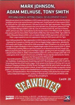 2021 Choice Erie SeaWolves #28 Mark Johnson / Adam Melhuse / Tony Smith Back