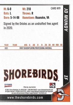 2021 Choice Delmarva Shorebirds #19 JD Mundy Back
