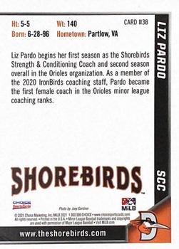 2021 Choice Delmarva Shorebirds #38 Liz Pardo Back