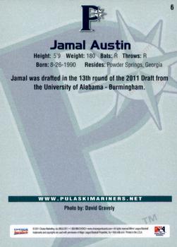 2011 Choice Pulaski Mariners #6 Jamal Austin Back