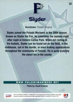 2011 Choice Pulaski Mariners #32 Slyder Back