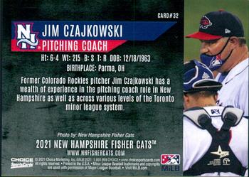 2021 Choice New Hampshire Fisher Cats #32 Jim Czajkowski Back