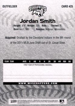 2011 Choice Mahoning Valley Scrappers #25 Jordan Smith Back