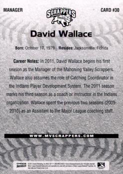 2011 Choice Mahoning Valley Scrappers #30 David Wallace Back