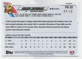 2021 Topps Pro Debut - Red #PD-20 Braden Shewmake Back