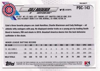 2021 Topps Pro Debut - Chrome #PDC-143 Cole Roederer Back