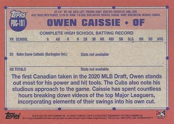 2021 Topps Pro Debut - Chrome #PDC-181 Owen Caissie Back