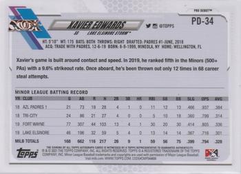 2021 Topps Pro Debut - Autographs #PD-34 Xavier Edwards Back