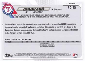 2021 Topps Pro Debut - Autographs #PD-65 Luisangel Acuña Back